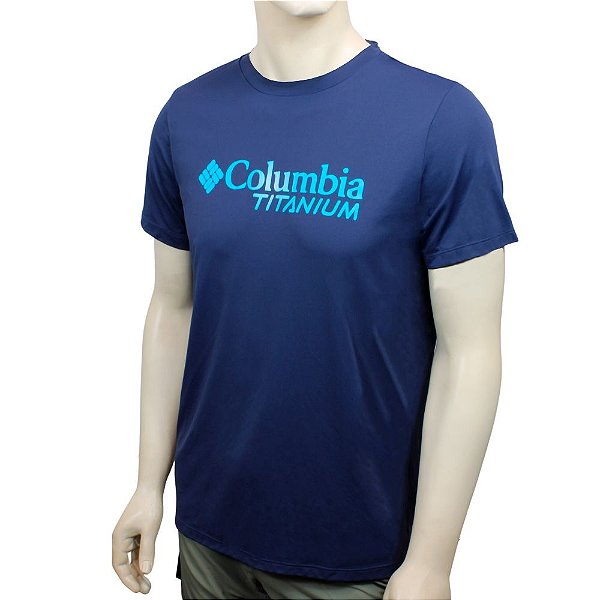 Camiseta Neblina Titanium Burs Azul Marinho - Columbia