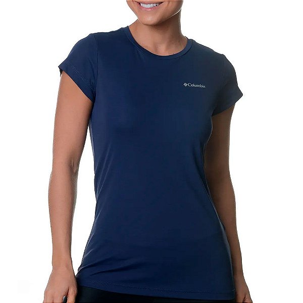 Camiseta Neblina Feminina M/C Azul Marinho - Columbia
