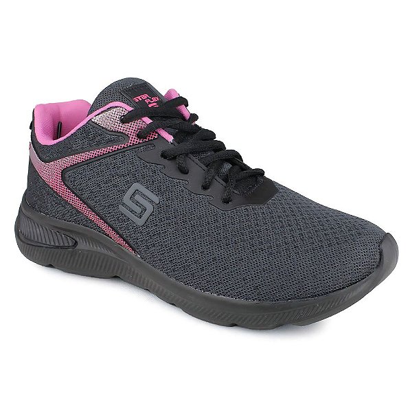 Tênis Esportivo Feminino 1261E Preto Pink - Star Flex