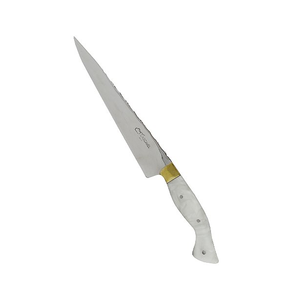 Faca Javalizera Aço Inox Cabo Branco 8" - Facas Cascavel