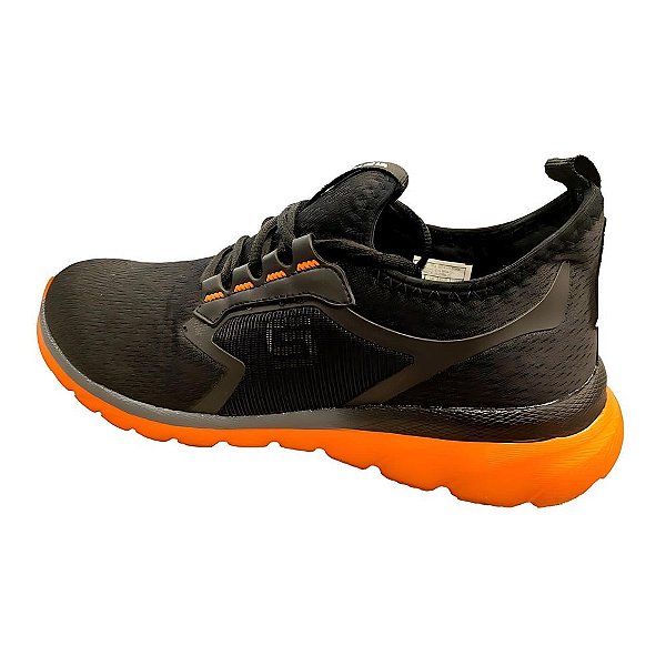 Tênis Esportivo Em Nylon 1381 Preto / Laranja - Star Flex