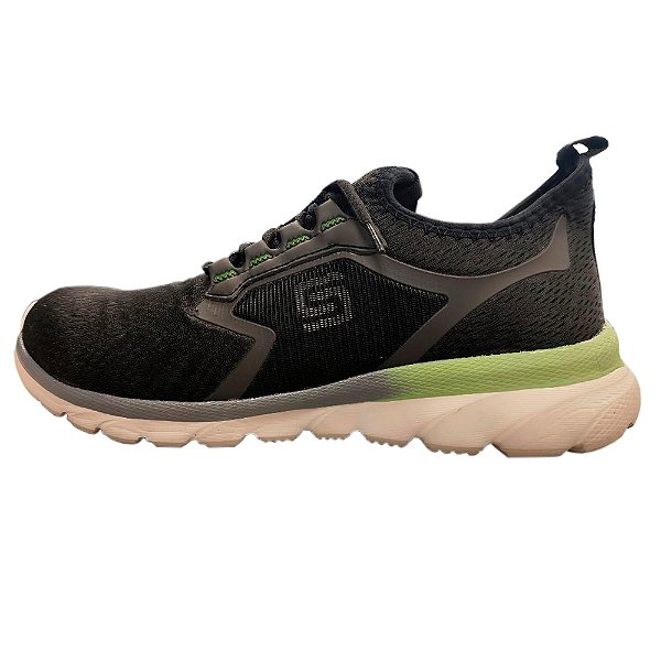 Tênis Esportivo Em Nylon 1381 Preto / Verde Militar - Star Flex
