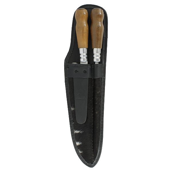 Conjunto de Faca Inox Cabo Madeira 9" - Ginete