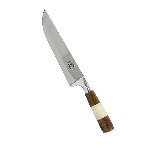 Faca Aço Inox Cabo Madeira e Osso 6" - Ginete