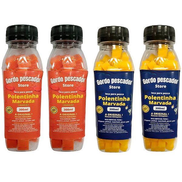 Kit 4 Polentinha Marvada Para Pesca  300ml - Gordo Pescador