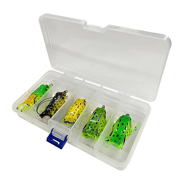 Kit Isca Artificial Popper Frog 50 Superfície 5 cm 8g Com Caixa - Deyu