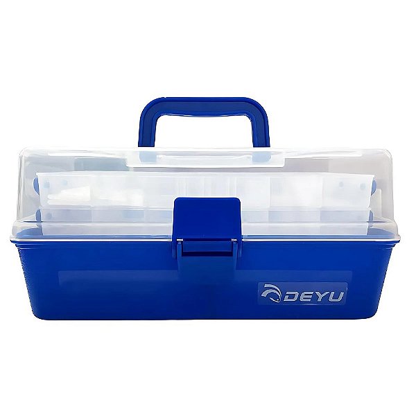 Estojo de Pesca com 3 Divisórias Com Repartiçoes Removivel Azul 30x16x14cm - Deyu