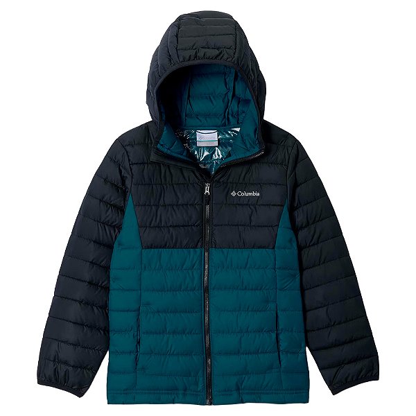 Jaqueta Infantil Capuz Powder Lite II Hooded Mountain Azul - Columbia