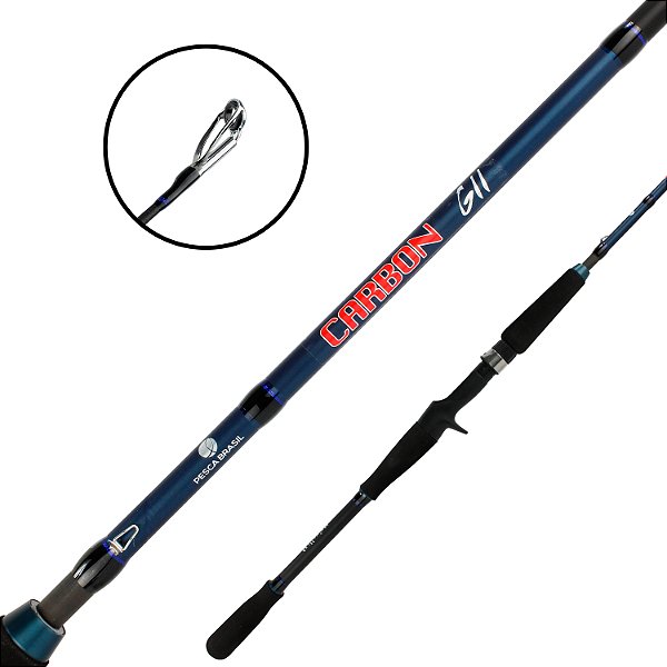 Vara Para Carretilha Carbon GII 2,13m 20-40 Lbs 2 Partes - Pesca Brasil