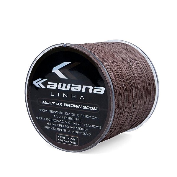 Linha de Pesca Multifilamento Kawana 4x Marrom 500m - Maruri