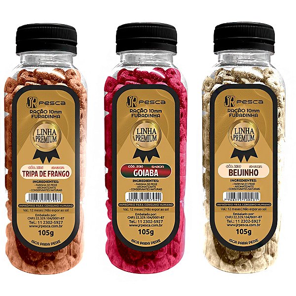 Isca para Pesca Ração Furadinha Premium 10mm - Jr Pesca