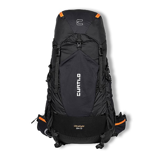 Mochila Cargueira Para Camping Ultraligth 50+10 litros Preta - Curtlo