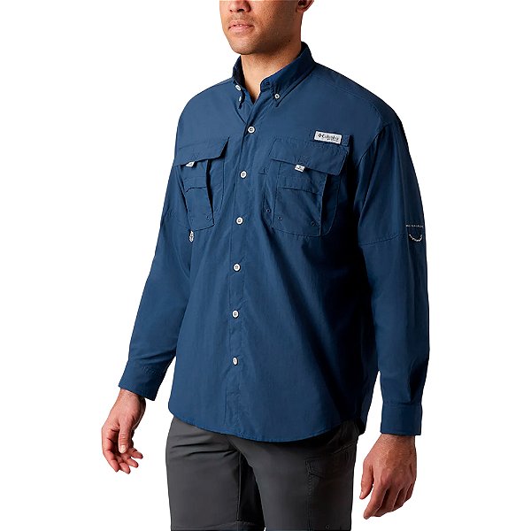 Camisa Masculina Manga Longa Bahama II Azul - Columbia