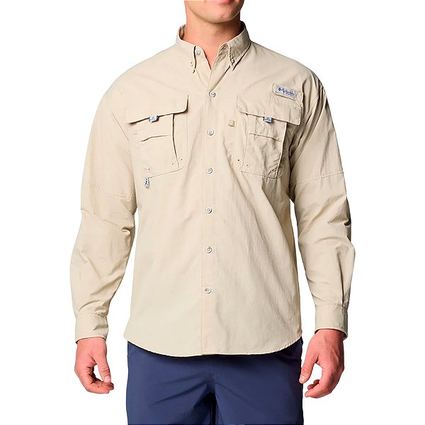 Camiseta Masculina Manga Longa Bahama II Bege - Columbia