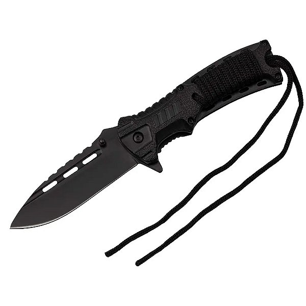 Canivete Semi Automatico Lamina Drop Point 21cm DY 110308 Com Pederneira e Apito- Deyu