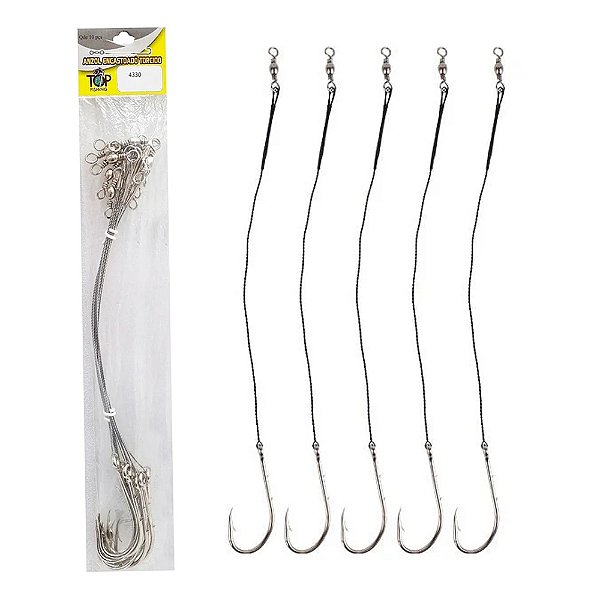 Anzol Encastoado Top 4330 Nickel c/10 - Top Fishing