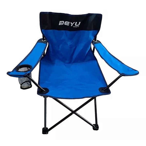 Cadeira Dobrável para Camping c/ Braço 80x50x80cm Azul - Deyu