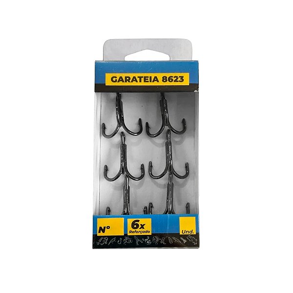 Anzol Garateia 8623 em Aço Inox Niquelado 6x 8Un - Deyu
