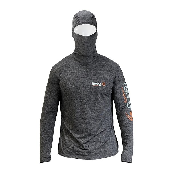Camiseta Manga Longa Ninja Com Proteção Rosto e Touca Mescla - Fishing Company