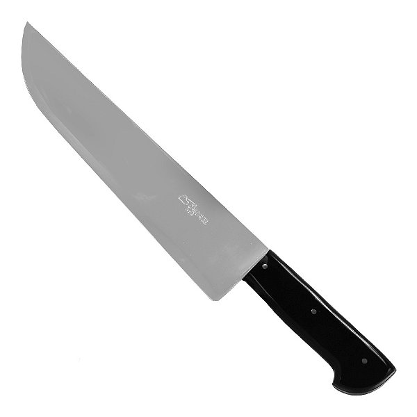 Faca Aço Inox 10" Cabo Chifre Chato Preto - Facas Cascavel