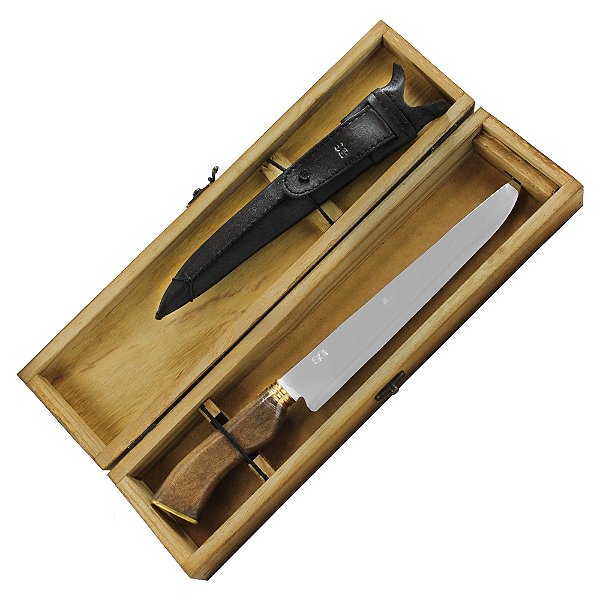 Faca Inox Campeira Cabo de Madeira 9'' Caixa Madeira - SG