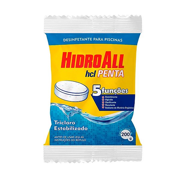 Pastilha Pedra Cloro Piscina HCL Penta 200GR - Hidroall
