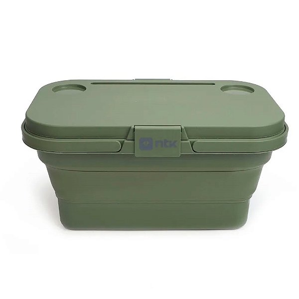 Cesta Picnic Dobrável com Mesa em Silicone Verde -  NTK