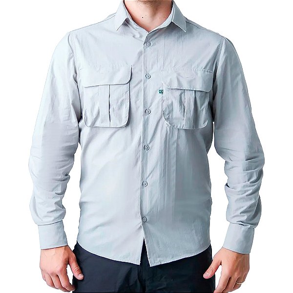 Camisa Classic Pro UV50+ Masculino Gelo - Mar Negro