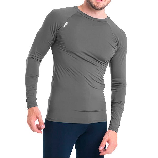 Camiseta Térmica Segunda Pele Proteção UV50+ Cinza - Snugg