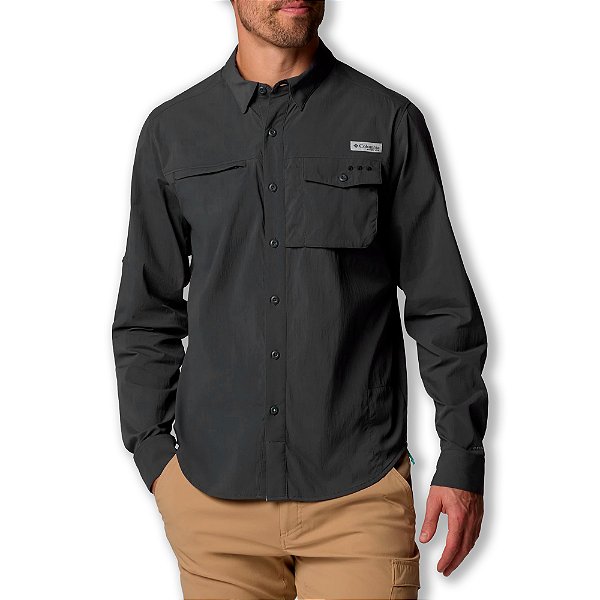 Camisa Masculina Wild Cast™ Long Sleeve Shirt M/L Shark - Columbia