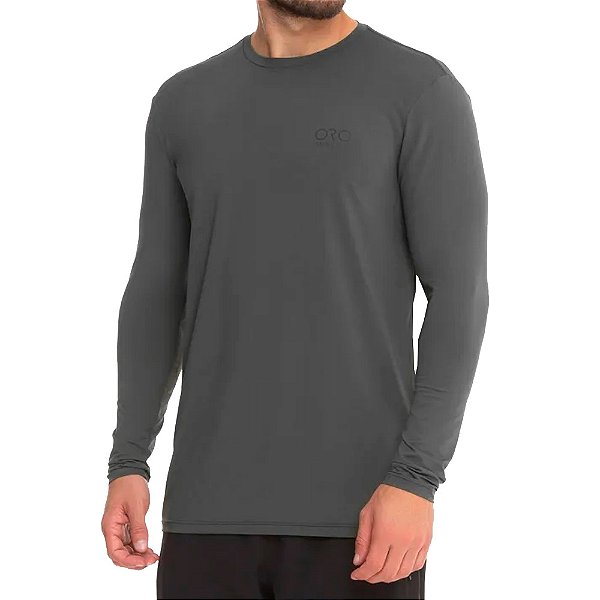 Camiseta Básica UV50+ ML Grafite - Oro Adventure