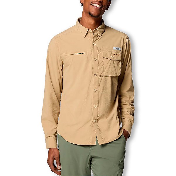 Camisa Masculina Wild Cast™ Long Sleeve M/L Beach - Columbia