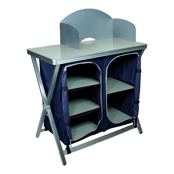 Mesa com Estrutura Alumínio e Tampo MDF 90x49x1,11m Azul - NTK