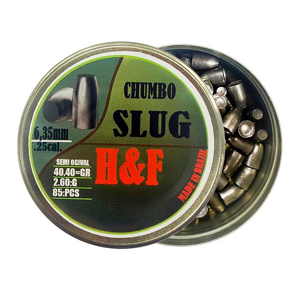 Chumbinho Slug 6.35mm 40,4GR 85un - Slug H&F