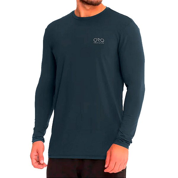 Camiseta Sport Dry Manga Longa UV50+ Marinho - Oro Adventure