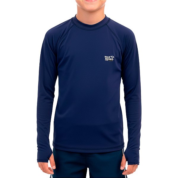 Camiseta Infantil Marinho Manga Longa - Mar Negro