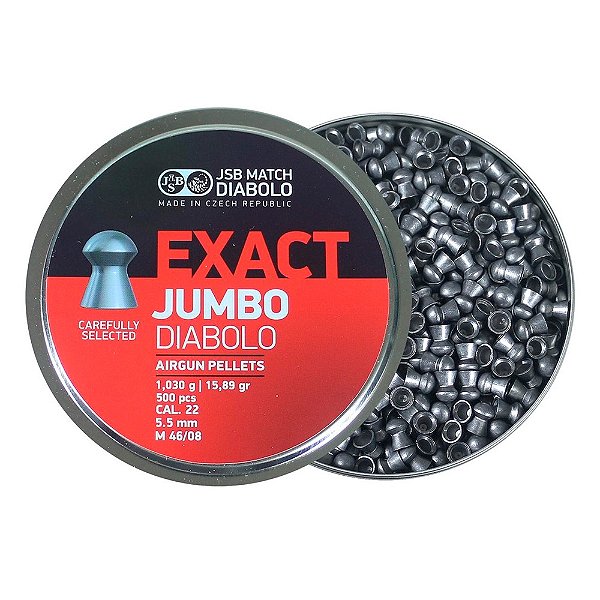 Chumbinho JSB Exact Jumbo Diabolo 5.5mm 500un. 15.89gr