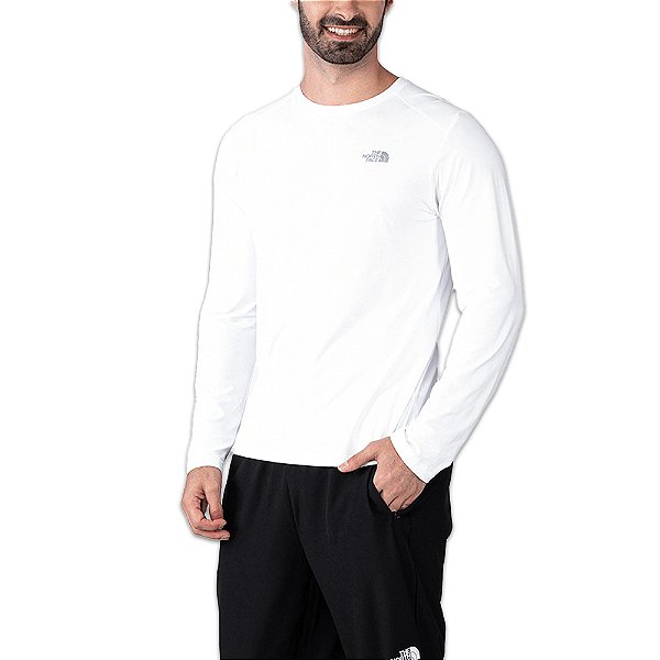 Camiseta Masculina ML Hyper Tee Crew Branca  - The North Face