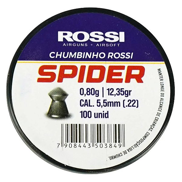 Chumbinho Spider 5.5mmm 0,80G 12,35Gr 100un  - Rossi