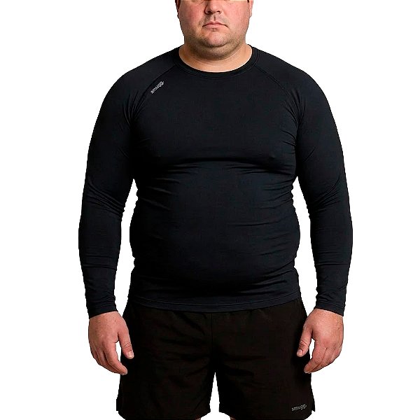 Camiseta Manga Longa Heavy Plus Preta - Snugg