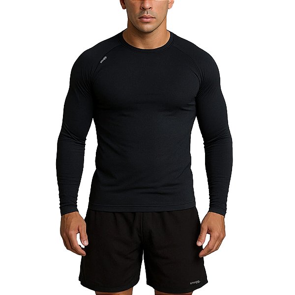 Camiseta Manga Longa Heavy Plus Preta - Snugg