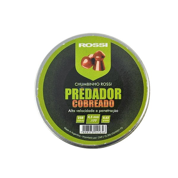 CHUMBINHO ROSSI PREDADOR COBREADO 4,5MM - 250 UNIDADES