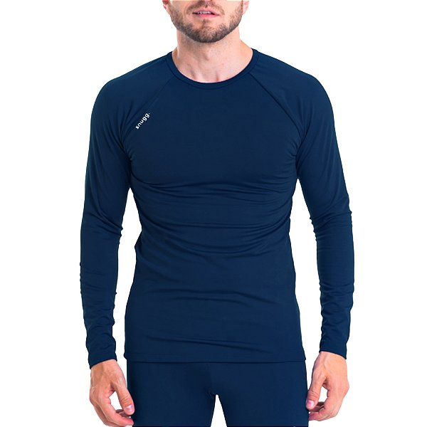 Camiseta Térmica Segunda Pele Flanelada  Azul Marinho - Snugg