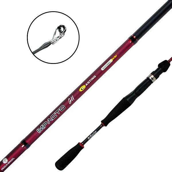 Vara Para Carretilha Impacto Gll 25C 2 Partes 12-25 Lbs - Pesca Brasil