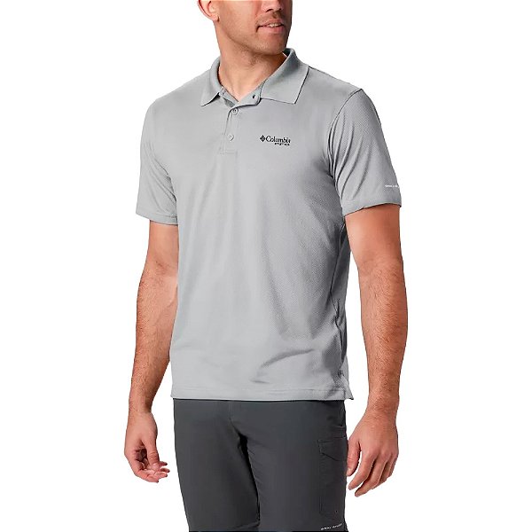 Polo Masculina Low Drag Offshore Polo Cool Cinza - Columbia