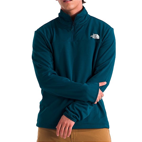 Pulover Fleece Masculino Cedar Trail Grid Azul - The North Face