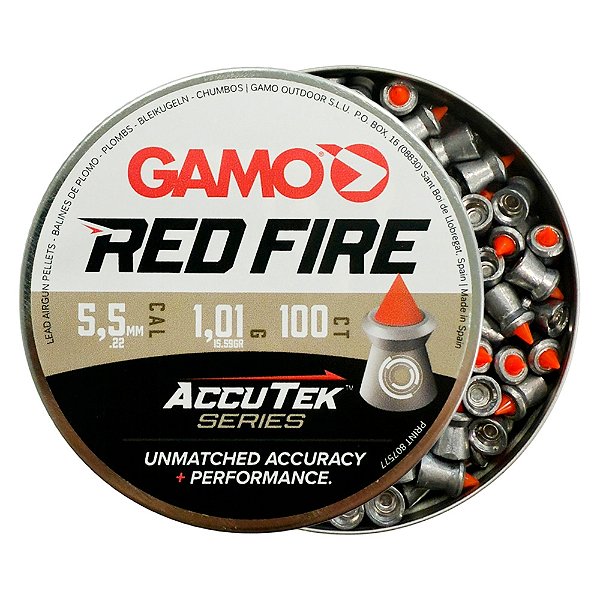 Chumbinho Red Fire Accu Tek 5.5mm 1.01g 15.59Gr 100un - Gamo