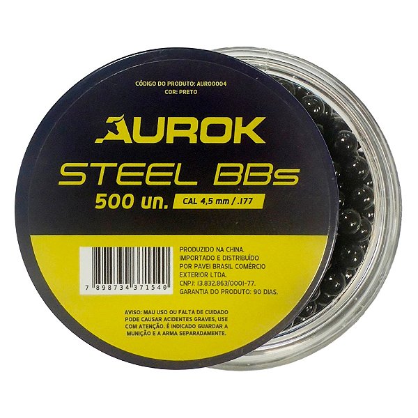 Esfera de Aço 4.5mm Preta 500un - Aurok