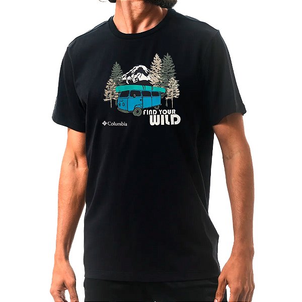 Camiseta Masculina Basica Van Life II Preta - Columbia