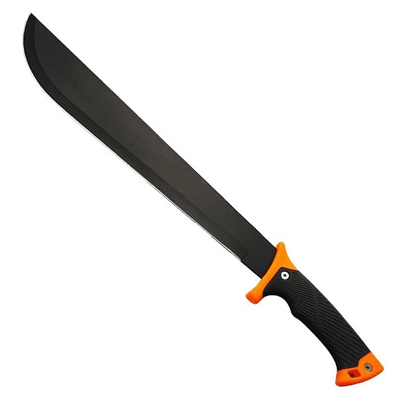 Facão Inox Black Lâmina 30cm Cabo Cinza / Laranja SLK-K22 - Luatek